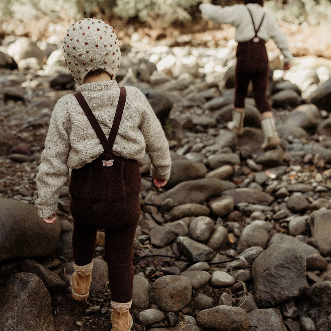 Silly Silas Unisex Teddy Warmy Footless Tights with Braces (Chocolate Brown)